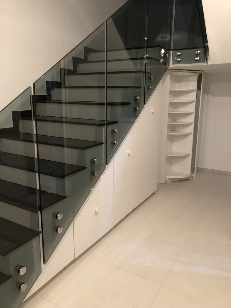 Dark Grey Glass Staircase